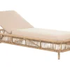 Espreguicadeira Reclinavel De Jardim Em Rattan Creme Osini