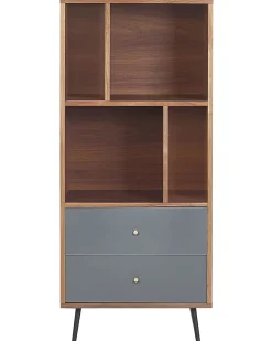 Estante Com 2 Gavetas Castanho Escura E Cinzenta Richmond