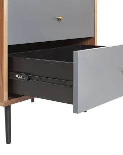 Estante Com 2 Gavetas Castanho Escura E Cinzenta Richmond