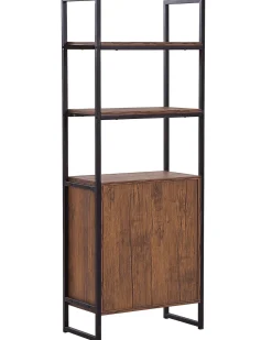 Estante Com 3 Gavetas E 2 Prateleiras Castanha E Preta Tifton