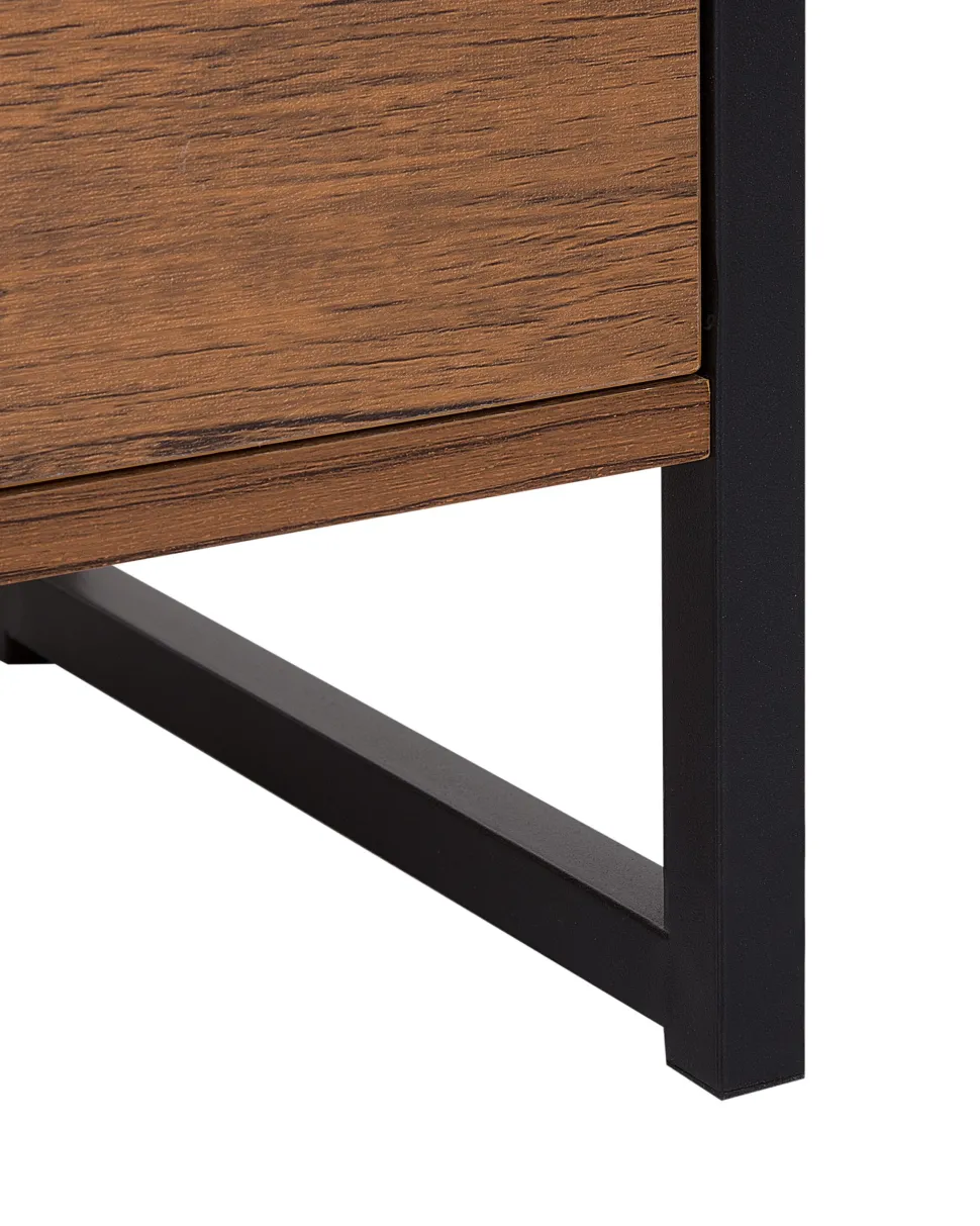 Estante Com 3 Gavetas E 2 Prateleiras Castanha E Preta Tifton