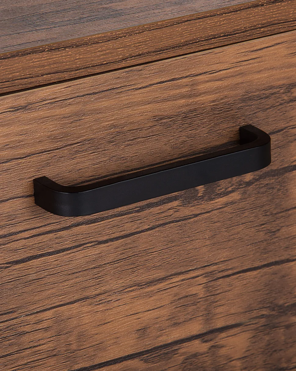 Estante Com 3 Gavetas E 2 Prateleiras Castanha E Preta Tifton