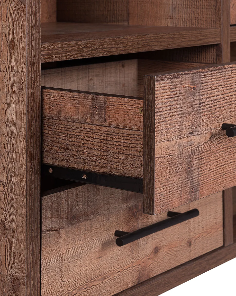 Estante Com 2 Gavetas E 1 Porta Castanha Atlanta