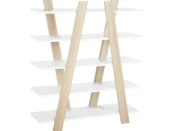 Estante Com 5 Niveis Branca E Castanha Escalante