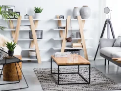 Estante Com 5 Niveis Branca E Castanha Escalante