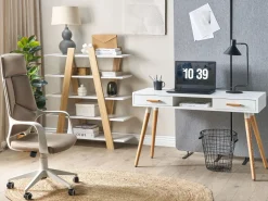 Estante Com 5 Niveis Branca E Castanha Escalante