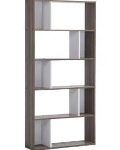 Estante Com 5 Prateleiras Castanha Escura E Branca Orilla