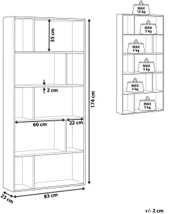 Estante Com 5 Prateleiras Castanha Escura E Branca Orilla