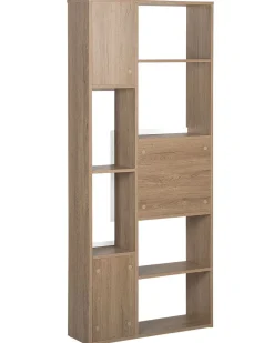 Estante Com 6 Prateleiras E 3 Portas Castanha Clara E Branca Grada