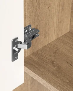 Estante Com 6 Prateleiras E 3 Portas Castanha Clara E Branca Grada