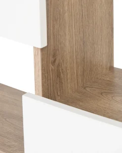 Estante Com 6 Prateleiras E 3 Portas Castanha Clara E Branca Grada