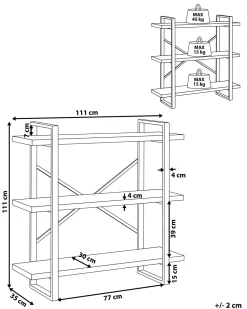 Estante Com 3 Prateleiras Castanha Clara Timber