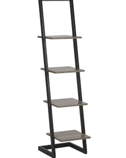 Estante Com 4 Prateleiras Preta E Castanha Escura Joplin