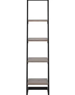 Estante Com 4 Prateleiras Preta E Castanha Escura Joplin