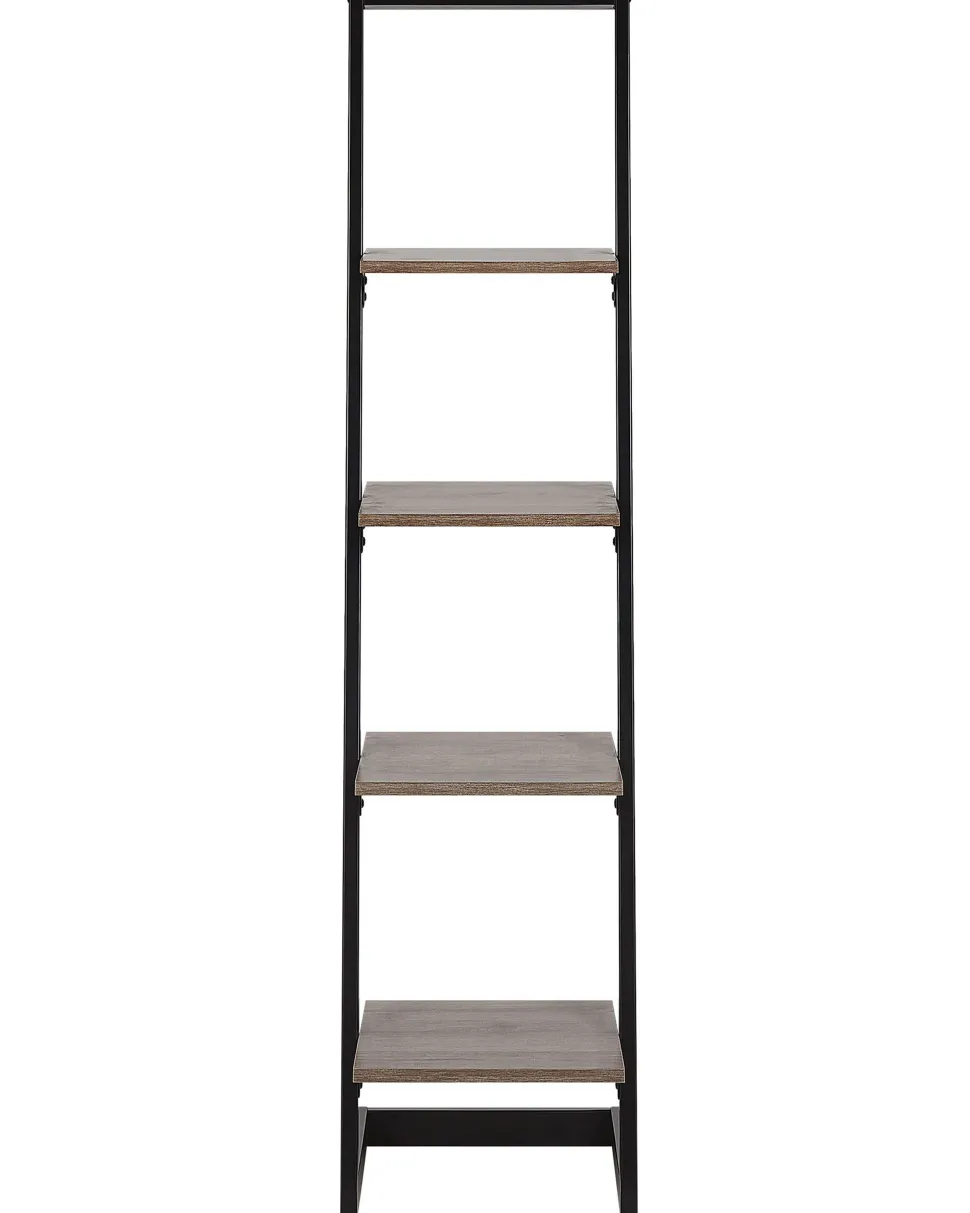 Estante Com 4 Prateleiras Preta E Castanha Escura Joplin