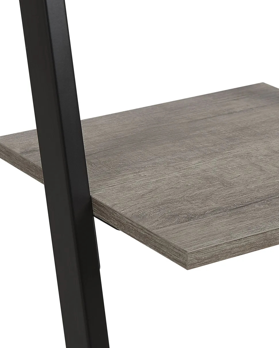 Estante Com 4 Prateleiras Preta E Castanha Escura Joplin