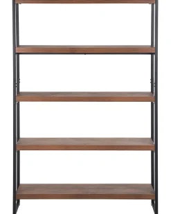 Estante Com 5 Prateleiras Castanha E Preta Tifton