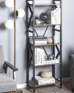 Estante Com 5 Prateleiras Castanha Escura Dale