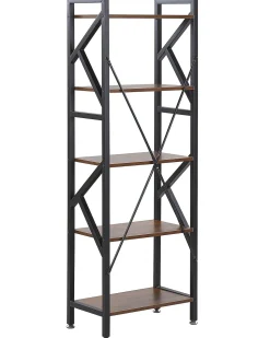 Estante Com 5 Prateleiras Castanha Escura Dale