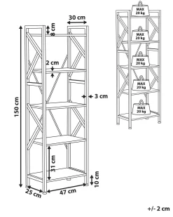 Estante Com 5 Prateleiras Castanha Escura Dale