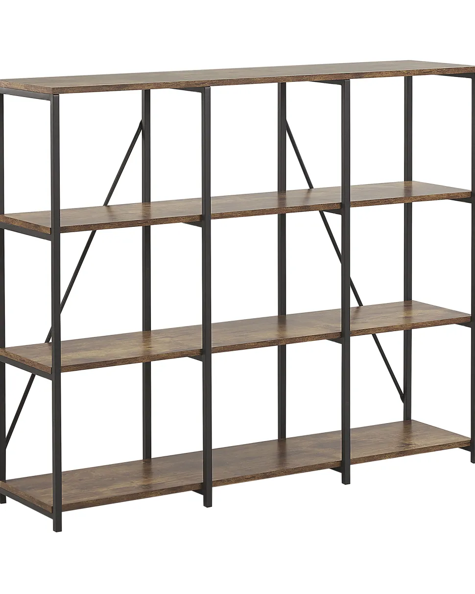 Estante Com 3 Prateleiras Castanha Escura Rhode