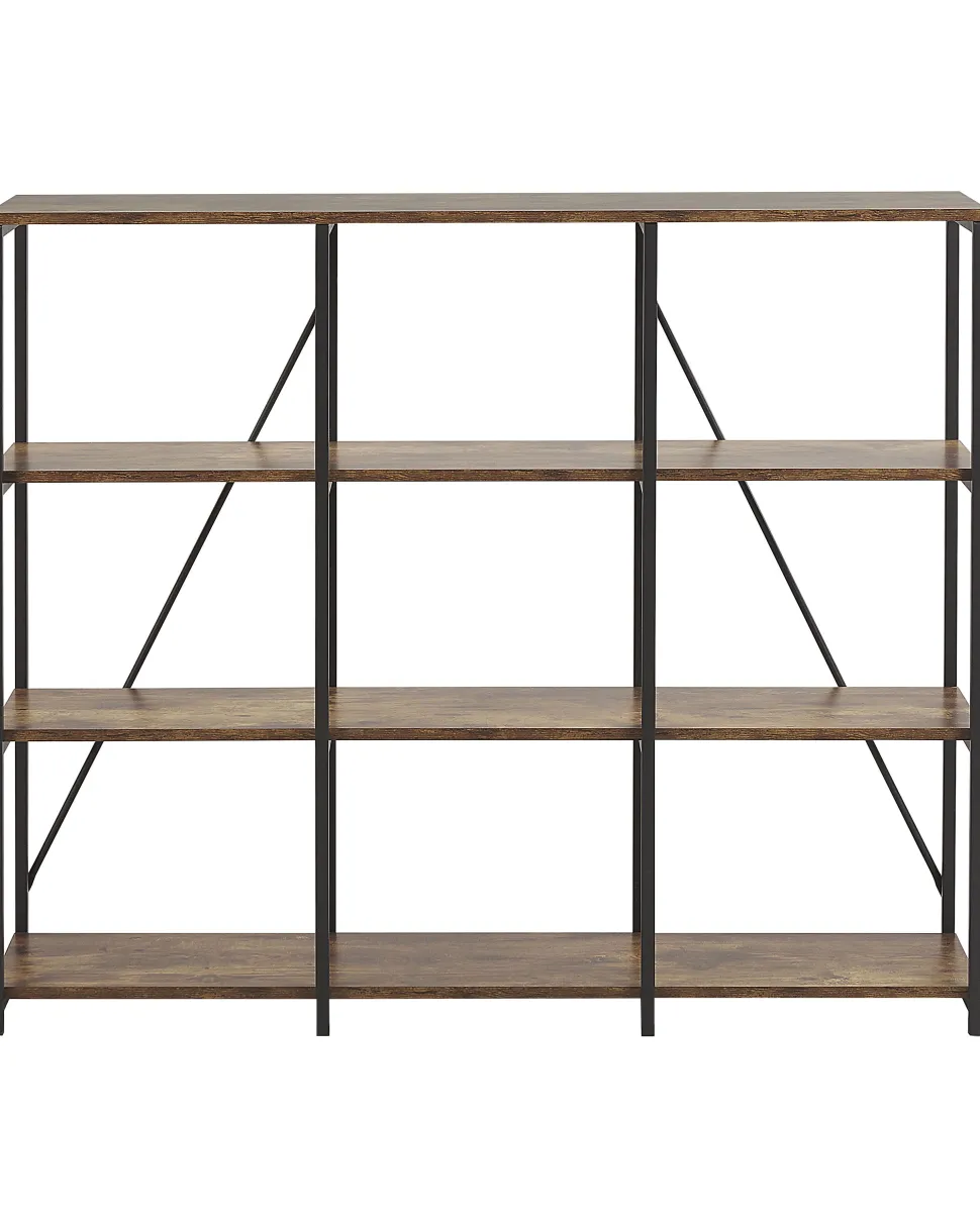 Estante Com 3 Prateleiras Castanha Escura Rhode