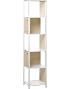Estante Com 5 Prateleiras Branco E Castanho Bogota