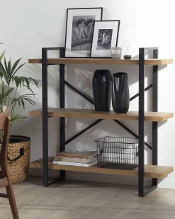 Estante Com 3 Prateleiras Castanha Escura Timber