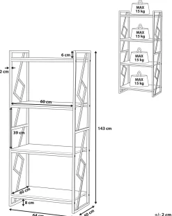 Estante Com 4 Prateleiras Castanha Escura Forres