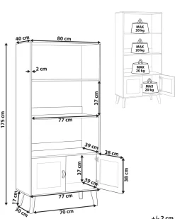 Estante Com 3 Prateleiras Castanha Clara Parton