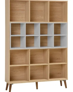 Estante Com 5 Prateleiras Castanha Clara E Cinzenta Alloa