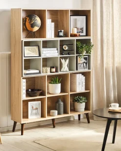 Estante Com 5 Prateleiras Castanha Clara E Cinzenta Alloa