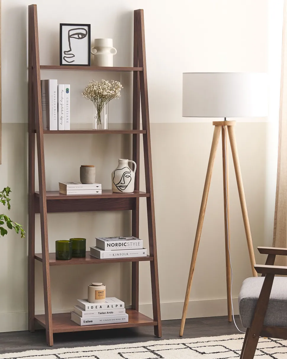 Estante Com 5 Prateleiras Castanha Escura Wilton