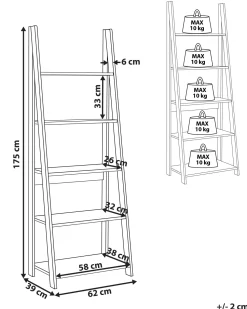 Estante Com 5 Prateleiras Castanha Escura Wilton
