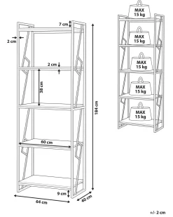 Estante Com 5 Prateleiras Castanha Escura Forres