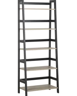 Estante Com 5 Prateleiras Castanha Clara E Preta Croydon