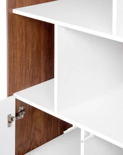 Estante Com 3 Prateleiras E 2 Portas Castanha Escura E Branca Columbus