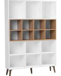 Estante Com 5 Prateleiras Branca E Castanha Escura Alloa