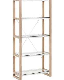 Estante Com 4 Prateleiras Branca E Castanha Clara Jenks