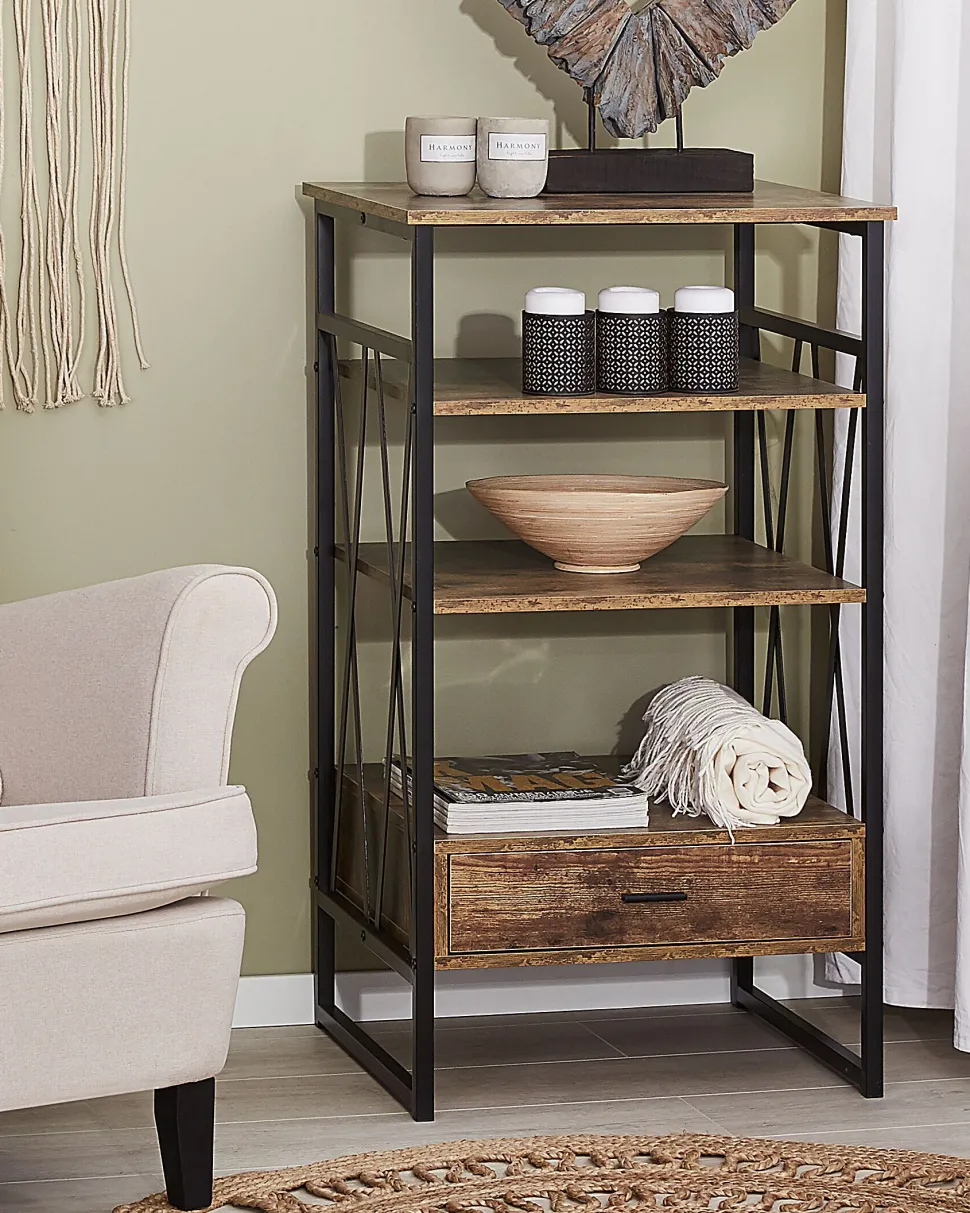 Estante Com 3 Prateleiras Castanha Escura Keene