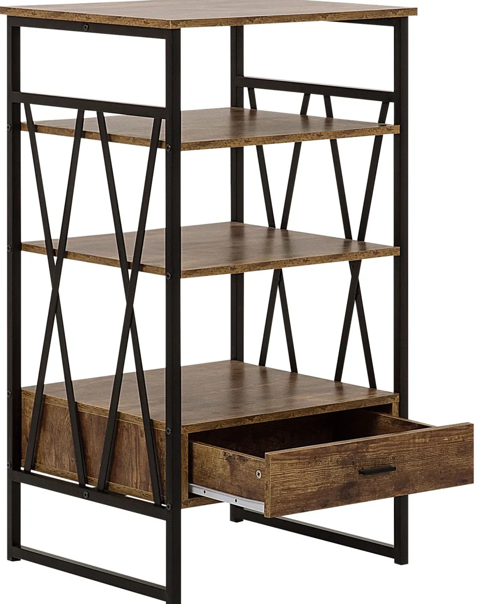 Estante Com 3 Prateleiras Castanha Escura Keene
