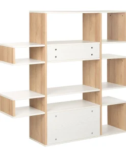 Estante Com 5 Prateleiras Castanho Claro E Branco Amarilo