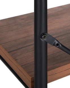 Estante Com 5 Prateleiras Em Madeira Escura Brisbane