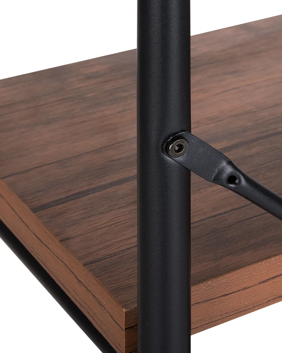 Estante Com 5 Prateleiras Em Madeira Escura Brisbane