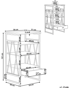 Estante Com 3 Prateleiras Castanha Clara Keene