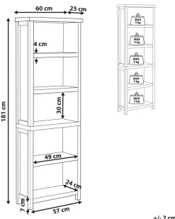 Estante Com 5 Prateleiras Cinzenta Clio
