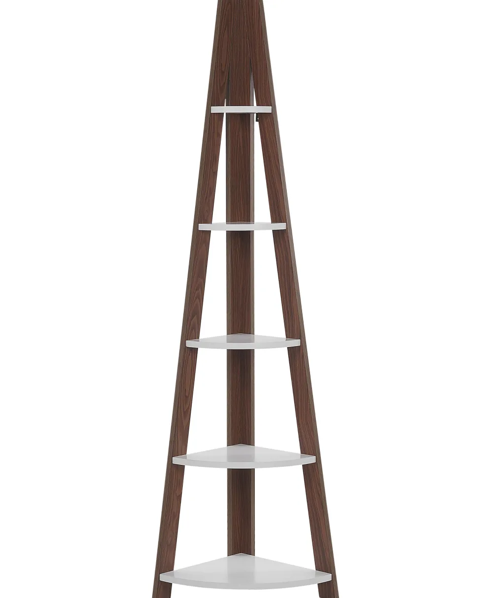 Estante De Canto Com 5 Prateleiras Castanha E Branca Mobile Solo