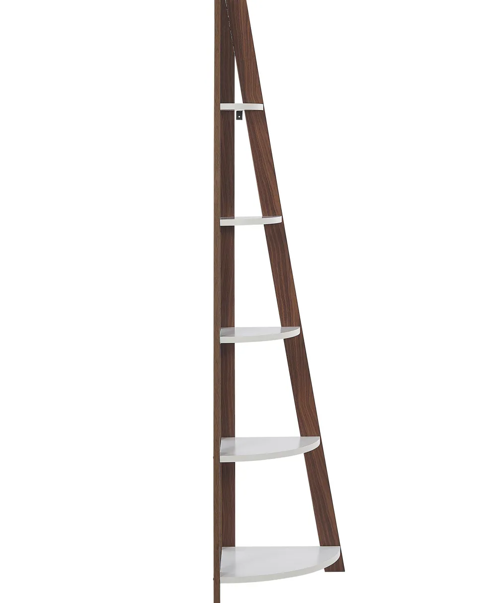 Estante De Canto Com 5 Prateleiras Castanha E Branca Mobile Solo