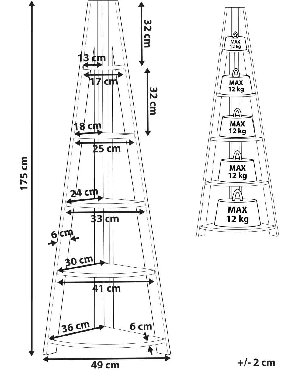 Estante De Canto Com 5 Prateleiras Cinzenta Mobile Solo