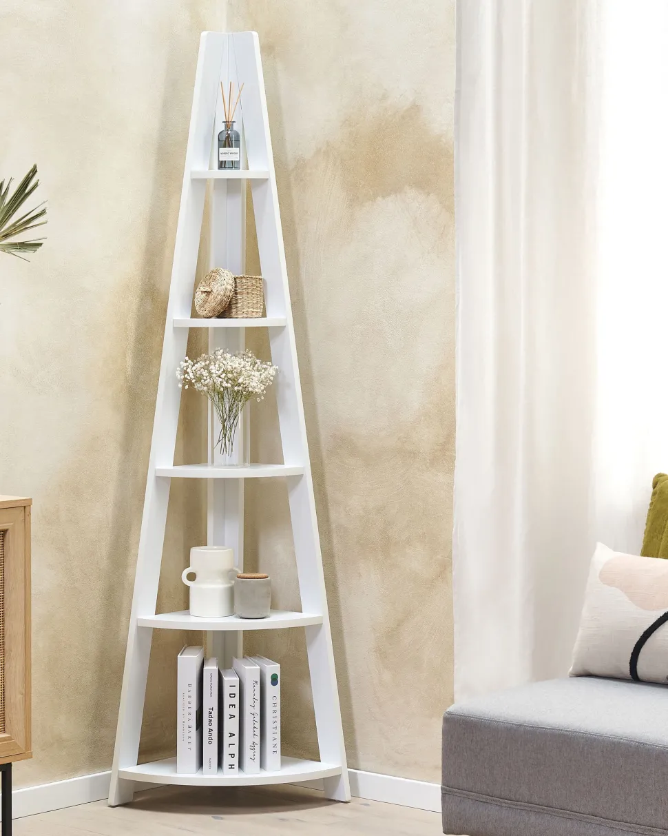 Estante De Canto Com 5 Prateleiras Branca Mobile Solo